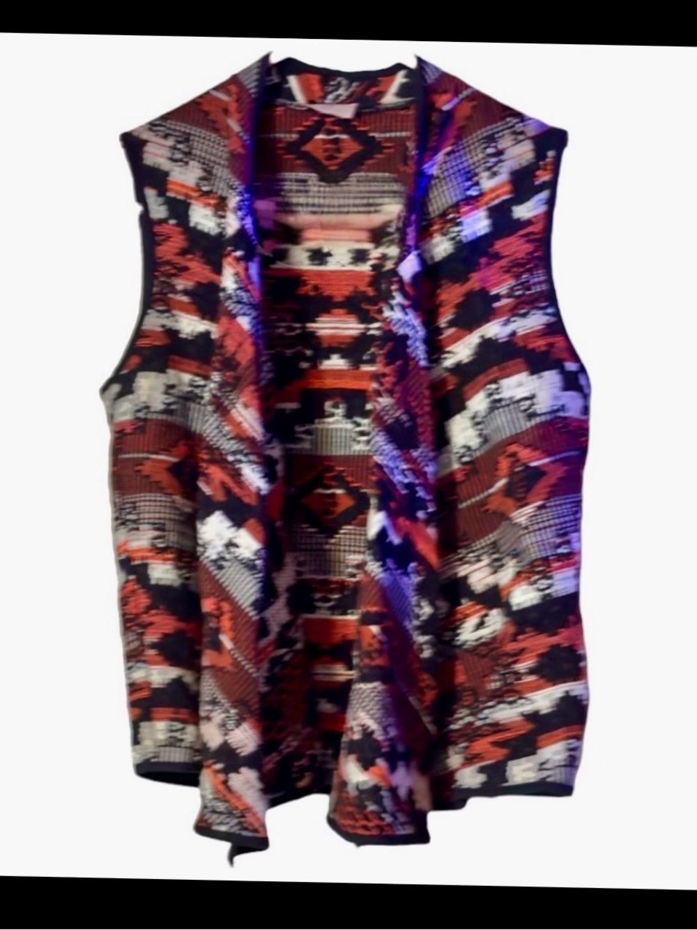 Nell open front vest w/southwestern pattern Dry clean only Women’s size 4 | gg1